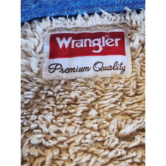 Wrangler 2XL Men's 90's Vintage Soft Denim Sherpa Lined Button Up Shirt Jacket - Picture 8 of 11